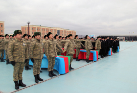 Закир Гасанов принял участие в церемонии принятия военной присяги (ФОТО)