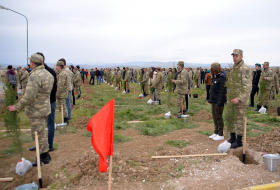 Военнослужащие, студенты и школьники посадили деревья в честь апрельской победы (ФОТО)