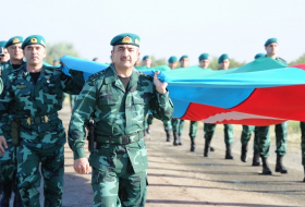 ГПС организовала шествие с государственным флагом Азербайджана (ФОТО/ВИДЕО)