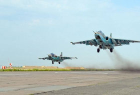 Су-25 ВВС Азербайджана нанесли удары по целям условного противника - ФОТО/ВИДЕО