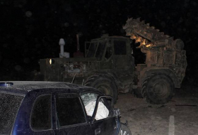 В оккупированном Карабахе армейский грузовик раздавил водителя иномарки