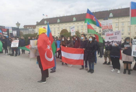 Азербайджанцы Австрии провели акцию протеста - ФОТО