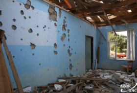 Школа в тертерском селе Дюярли сильно повреждена артиллерийским огнем противника - ФОТО