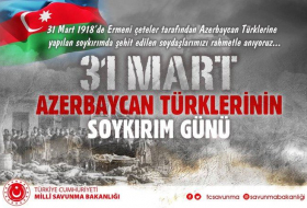 Минобороны Турции поделилось публикацией в связи с Днем геноцида азербайджанцев
