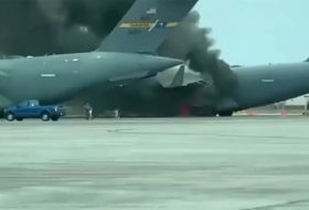 Загоревшийся «летающий грузовик» С-17 ВВС США показали на видео