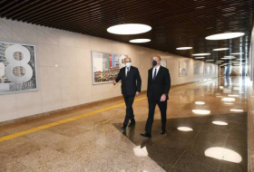 Президент Азербайджана ознакомился с условиями на станции метро «8 Ноября» - ФОТО