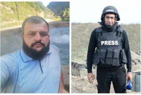 Момент подрыва азербайджанских журналистов в Кельбаджаре - ВИДЕО