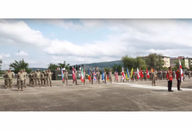 Азербайджанские военнослужащие участвуют в военных учениях в Грузии