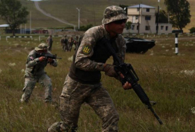Украинские морпехи отработали контратаку под прикрытием грузинской бронетехники
