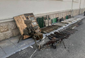 В Физули обнаружено большое количество брошенного армянами оружия - ВИДЕО