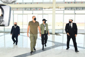 Ильхам Алиев и Мехрибан Алиева ознакомились с работой, проделанной в Физулинском международном аэропорту