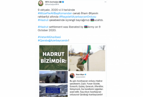 МИД Азербайджана поделился публкацией в связи с годовщиной освобождения Гадрута от оккупации