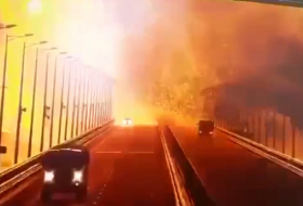 Момент взрыва на Крымском мосту - Видео