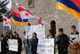 Армянские сепаратисты в Грузии провели акцию в поддержку сепаратистов Карабаха - позор