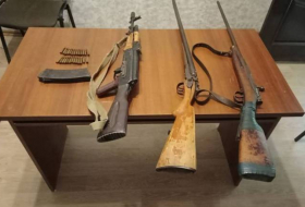 В Ханкенди обнаружены автомат, пулемет и гранаты